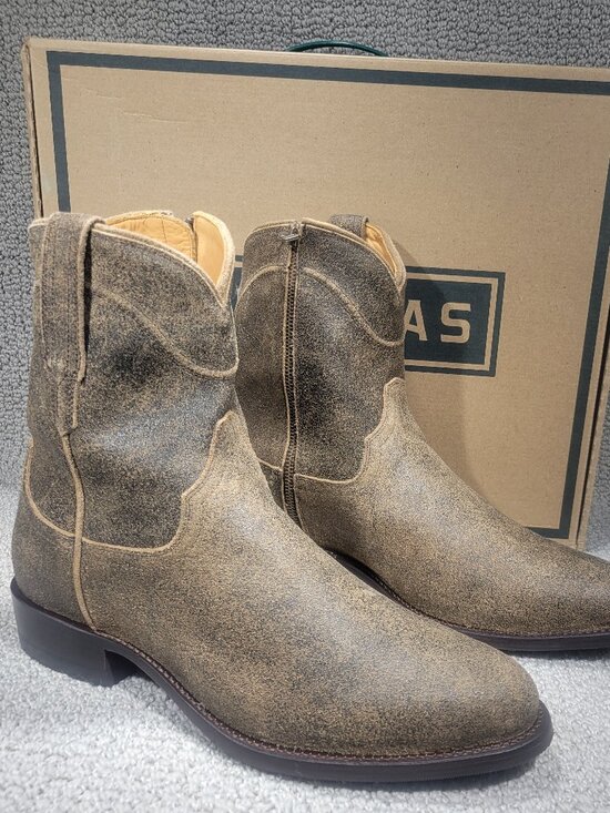 Tecovas The Dean Men\'s US Size 8.5 EE Granite Suede Western Zip Boots main image 7